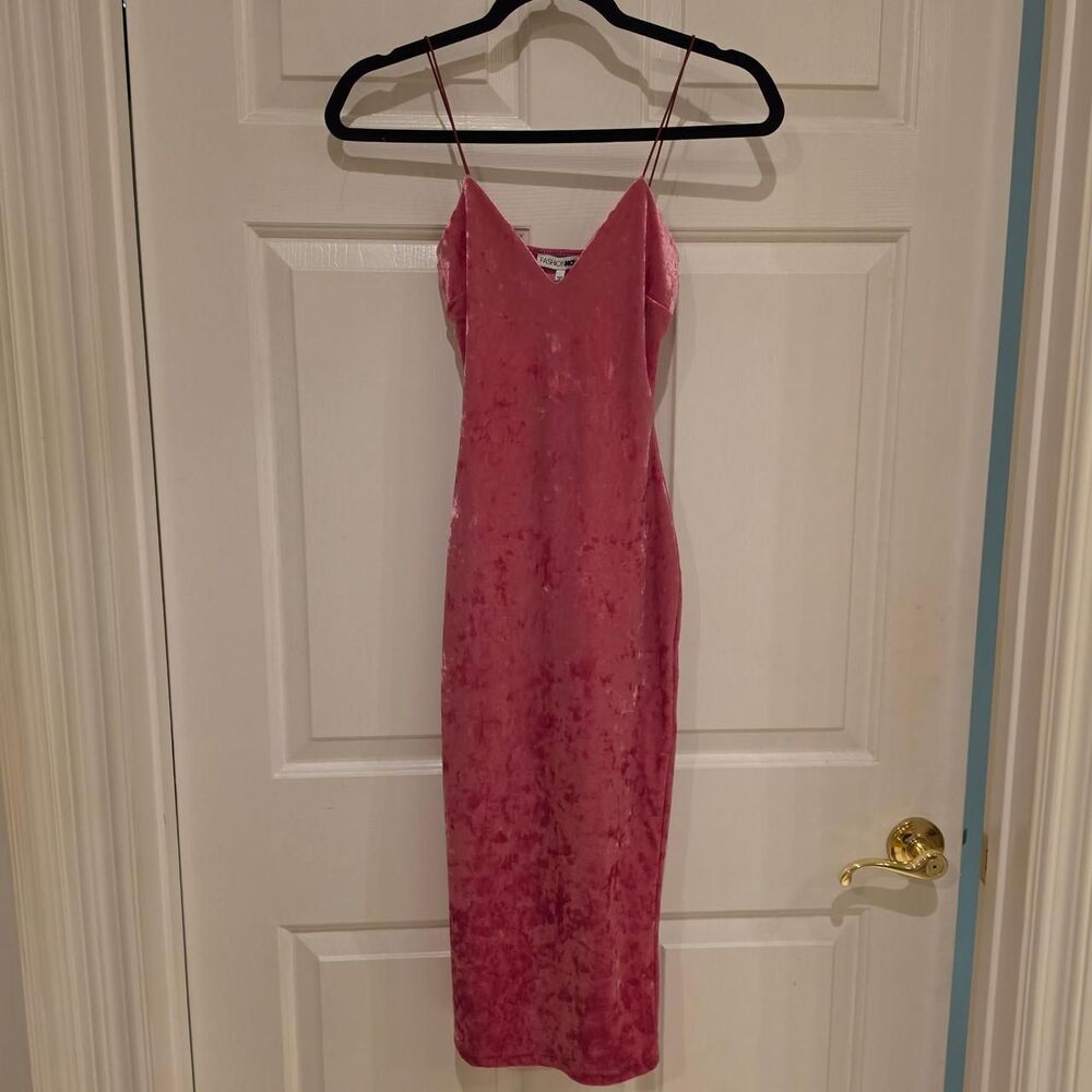 Fashion Nova Crushed Velvet Pink Dress - NWT